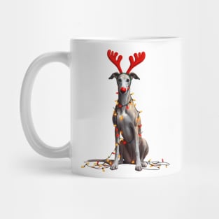 Christmas Red Nose Greyhound Dog Mug